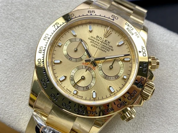 勞力士宇宙計型迪通拿系列m116508-0006黃金鑽刻腕錶