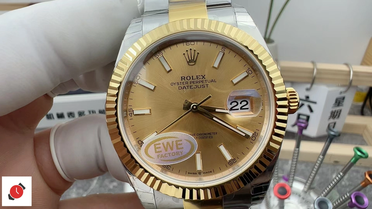 高仿勞力士Rolex-日誌型41 間金香檳金盤