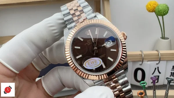 高仿勞力士Rolex-日誌型41 玫瑰金咖啡盤