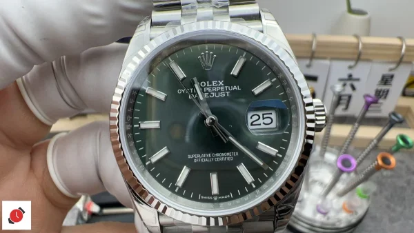 高仿勞力士Rolex-日誌型36 銀針綠盤