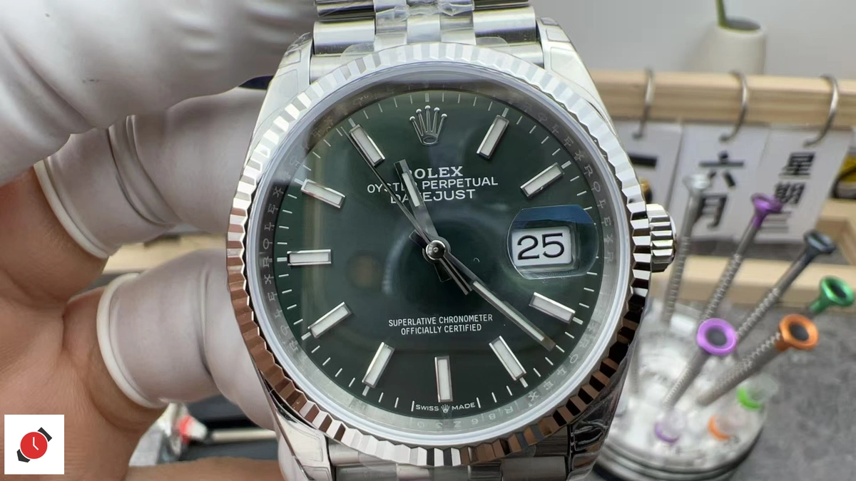 高仿勞力士Rolex-日誌型36 銀針綠盤