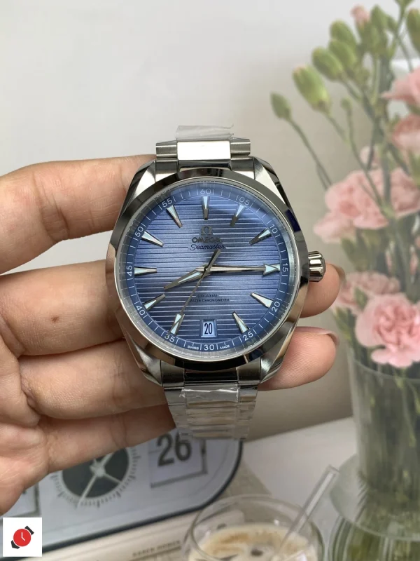 高仿歐米茄Omega-海馬150 AT150 柚木淺藍盤 41MM