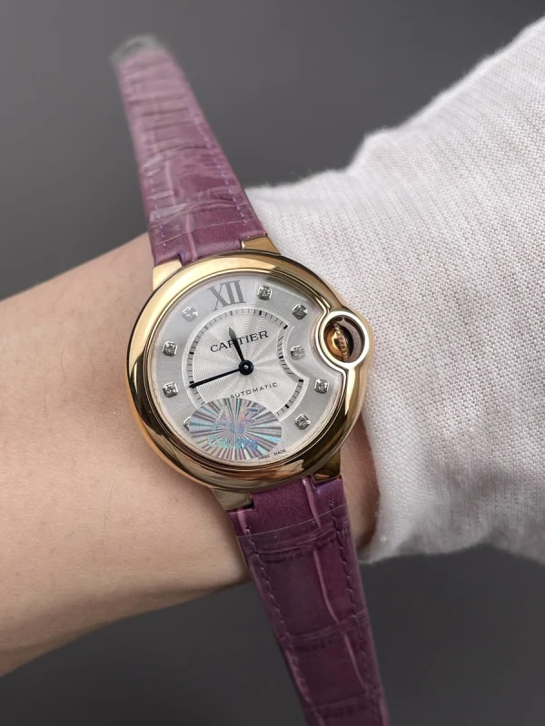 高仿卡地亞 Cartier 藍氣球 玫瑰金鑽刻 33MM