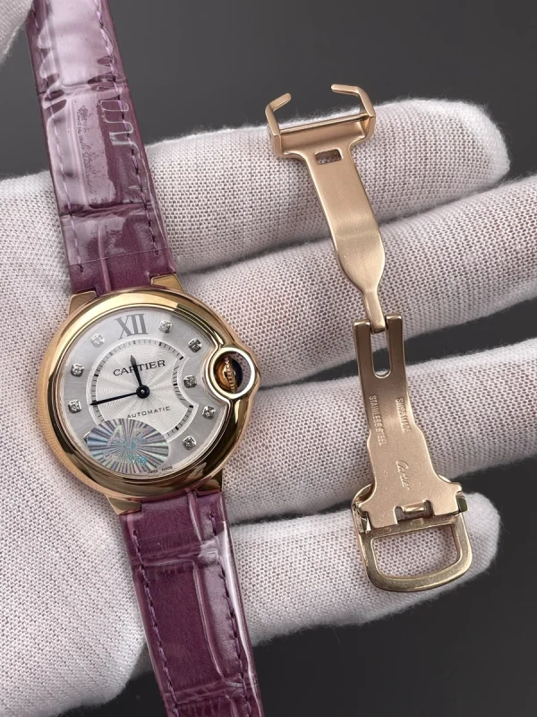 高仿卡地亞 Cartier 藍氣球 玫瑰金鑽刻 33MM