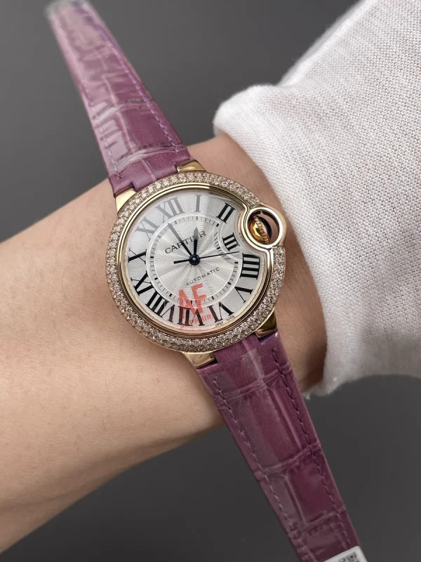 高仿卡地亞 Cartier 藍氣球 玫瑰金雙排鑽 33MM