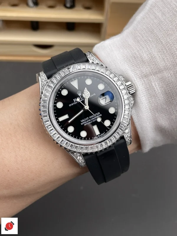 高仿勞力士Rolex 遊艇系列 白金滿鑽黑盤 42MM