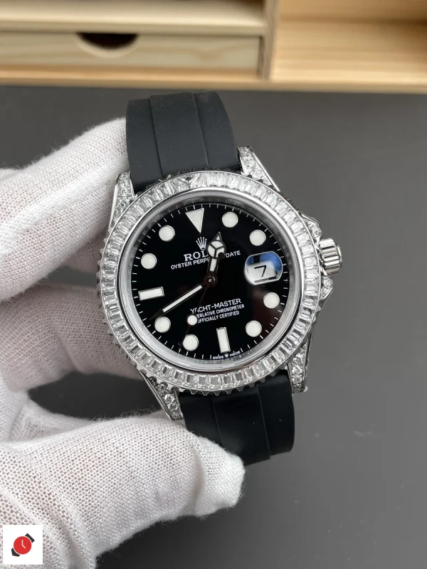 高仿勞力士Rolex 遊艇系列 白金滿鑽黑盤 42MM