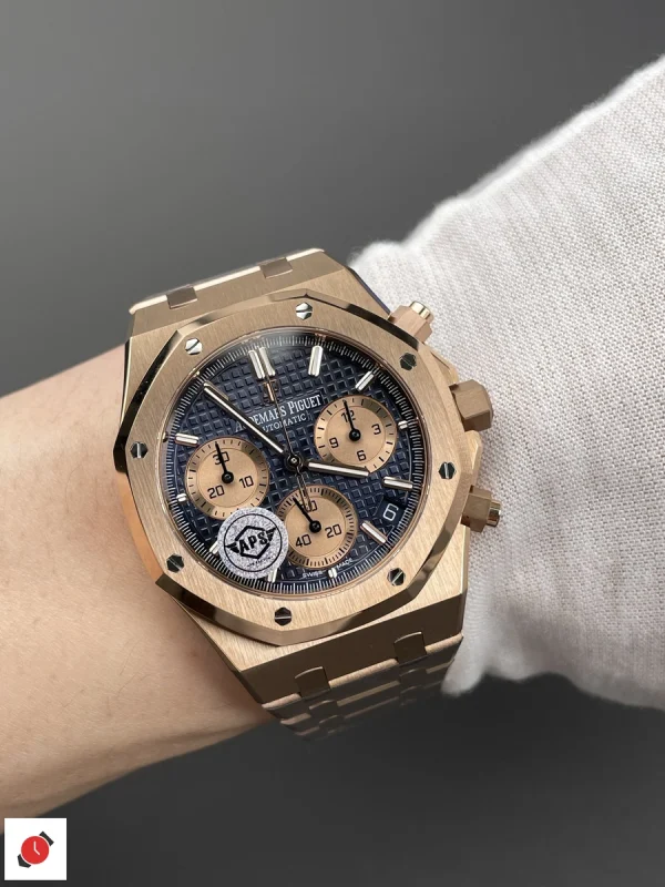 高仿AP-愛彼 皇家橡樹系列 26240 玫瑰金藍棕盤 41MM