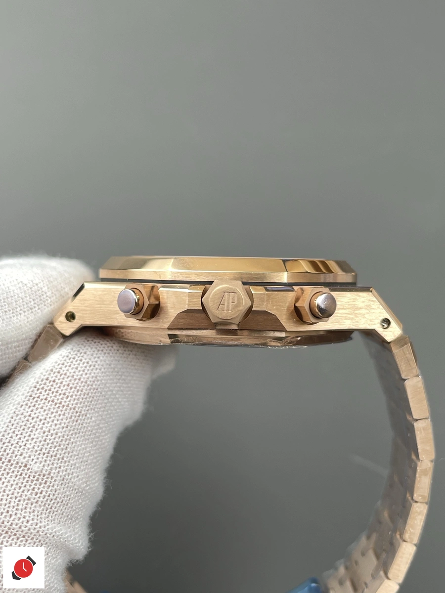 高仿AP-愛彼 皇家橡樹系列 26240 玫瑰金藍棕盤 41MM
