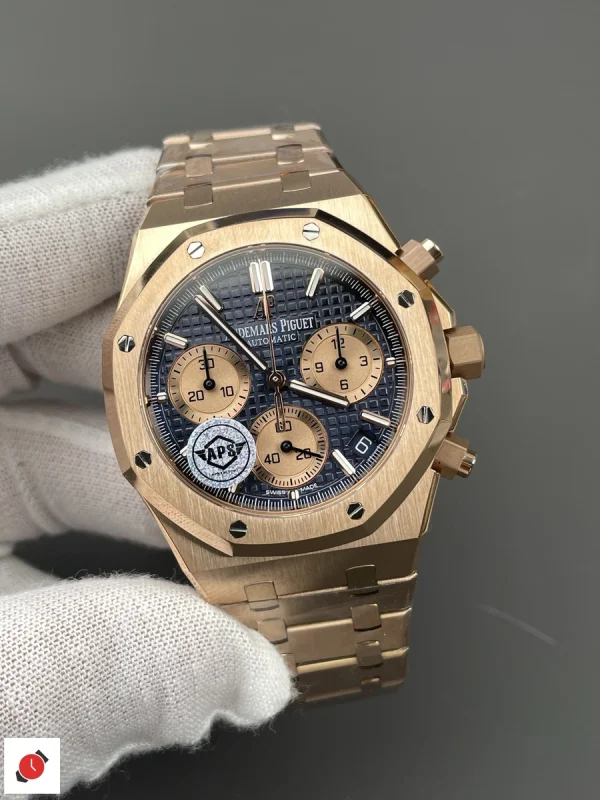 高仿AP-愛彼 皇家橡樹系列 26240 玫瑰金藍棕盤 41MM