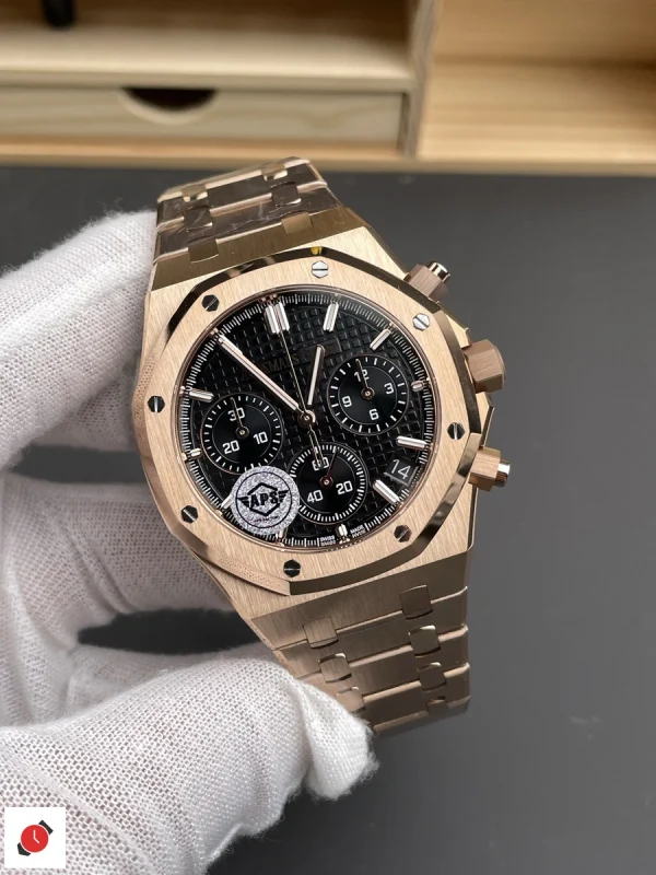 高仿AP-愛彼 皇家橡樹系列 26240 玫瑰金黑盤 41MM