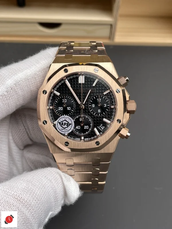 高仿AP-愛彼 皇家橡樹系列 26240 玫瑰金黑盤 41MM