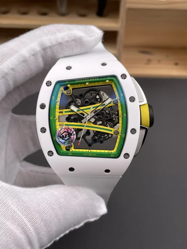 高仿理查德·米勒 Richard Mille RM61-01 白陶瓷綠跑道
