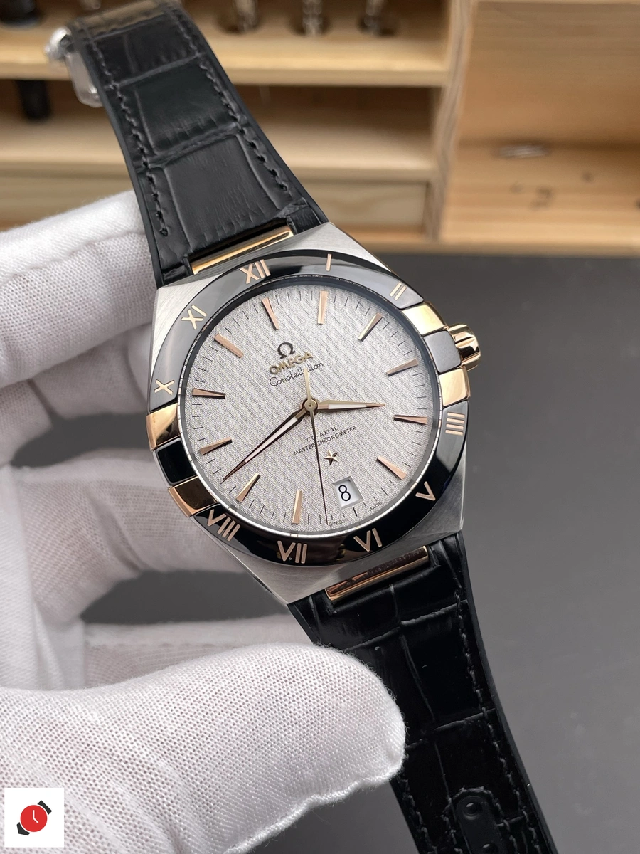 高仿 歐米茄Omega 星座系列 間玫瑰金格紋