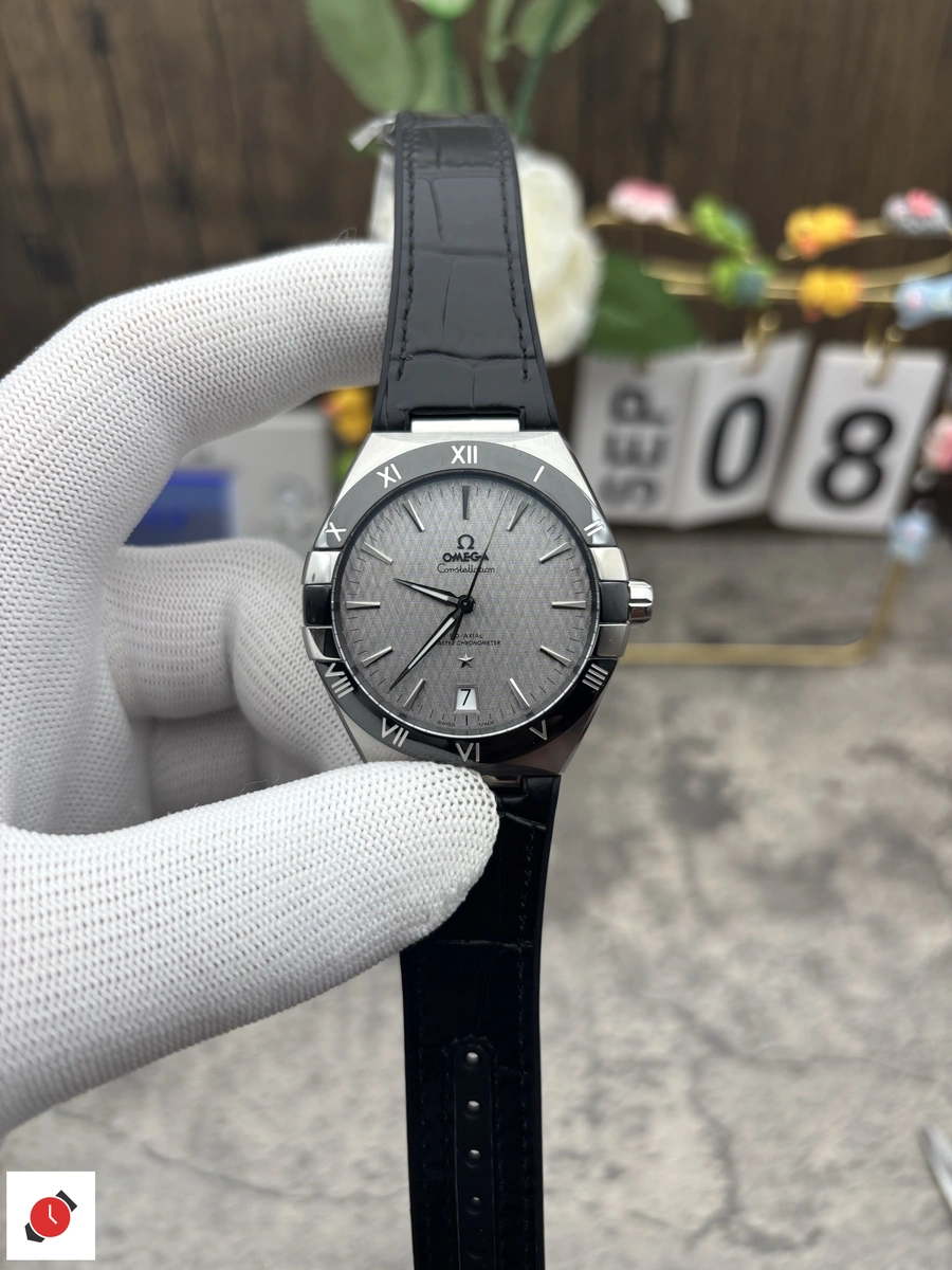 高仿 歐米茄Omega 星座系列 陶瓷圈灰格紋 41MM