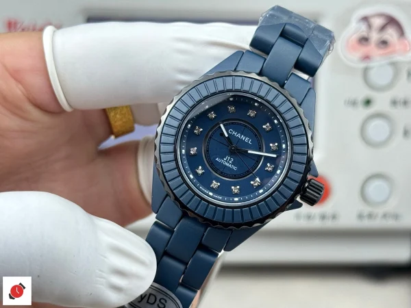 高仿香奈兒Chanel-J12 藍色陶瓷鑽刻 33MM