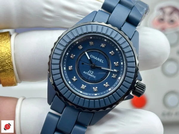 高仿香奈兒Chanel-J12 藍色陶瓷鑽刻 33MM