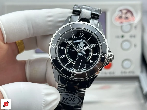高仿香奈兒Chanel-J12 黑色陶瓷-公仔特別款 38MM