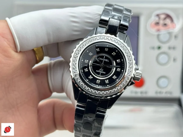 高仿香奈兒Chanel-J12 黑陶瓷鑲鑽 33MM