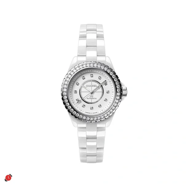 高仿香奈兒Chanel-J12 白色陶瓷鑲鑽 33MM