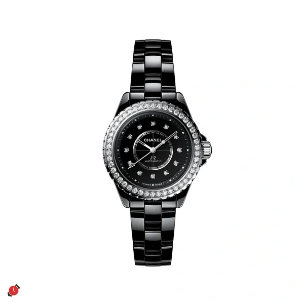 高仿香奈兒Chanel-J12 黑陶瓷鑲鑽 33MM