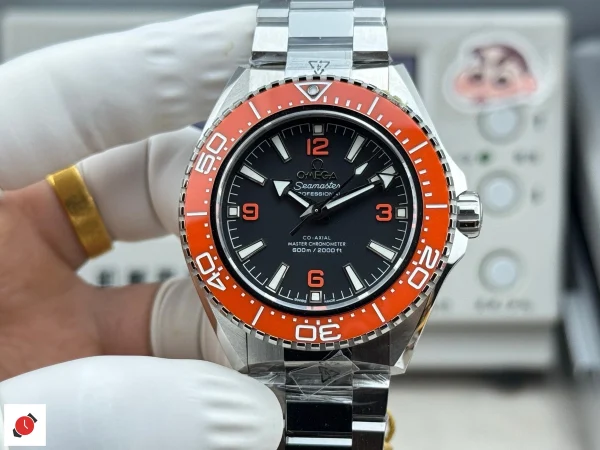 高仿歐米茄-Omega 海馬600系列 橙色陶瓷圈口鋼帶