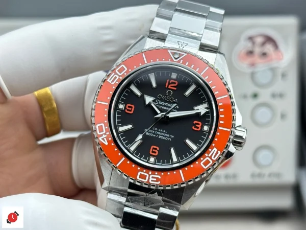 高仿歐米茄-Omega 海馬600系列 橙色陶瓷圈口鋼帶