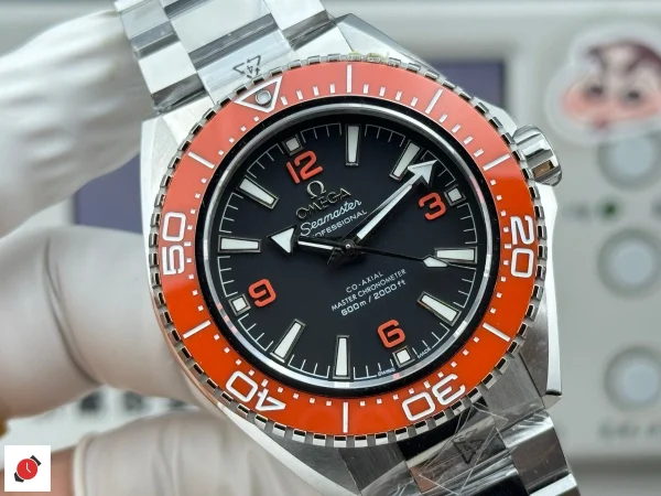 高仿歐米茄-Omega 海馬600系列 橙色陶瓷圈口鋼帶
