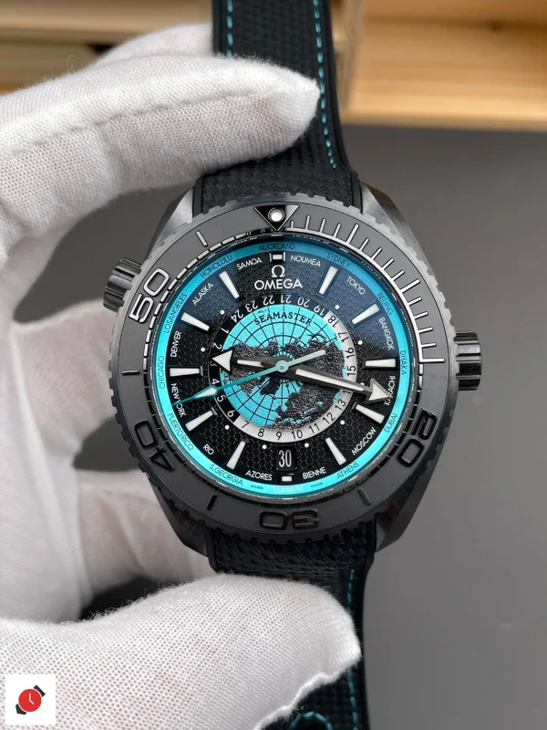 高仿歐米茄-Omega 海馬600系列 世界時區 陶瓷腕錶