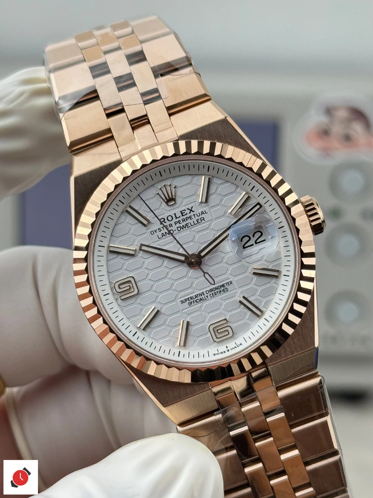 高仿勞力士-Rolex 陸使型 Land-Dweller 玫瑰金白盤 40MM