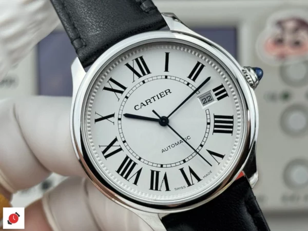高仿卡地亞 cartier 倫敦系列 40MM 白盤黑帶