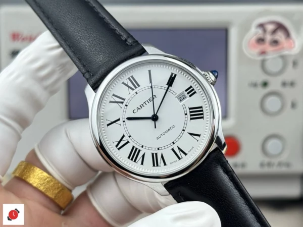 高仿卡地亞 cartier 倫敦系列 40MM 白盤黑帶