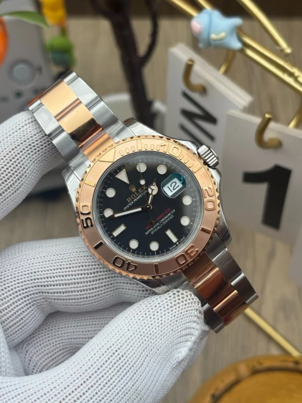 高仿勞力士Rolex 遊艇系列 間玫瑰金黑盤